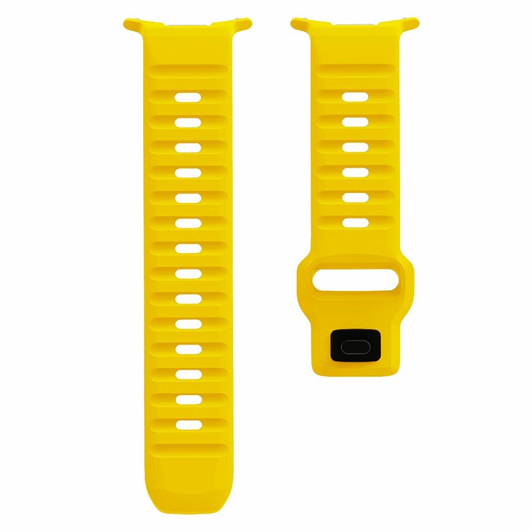 KALEBOL For Samsung Galaxy Watch Ultra 47mm Silicone Watch Band Wave Sport Wrist Strap - Yellow