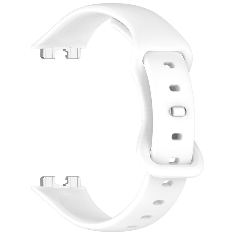KALEBOL Silicone Watch Strap for Huawei Band 9 / 9 NFC / 8 / 8 NFC Tail Reverse Buckle Wrist Band - White