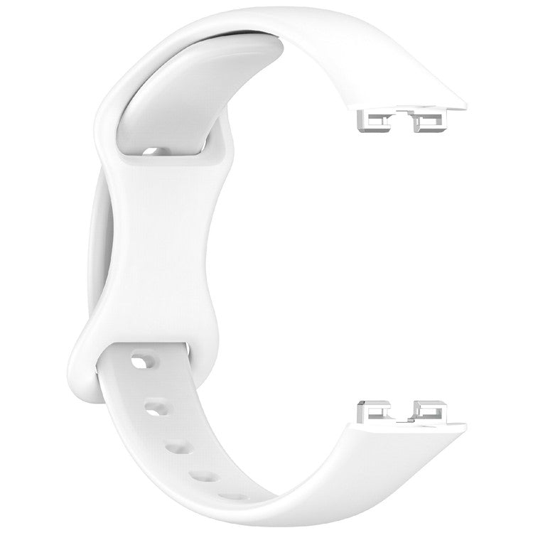 KALEBOL Silicone Watch Strap for Huawei Band 9 / 9 NFC / 8 / 8 NFC Tail Reverse Buckle Wrist Band - White