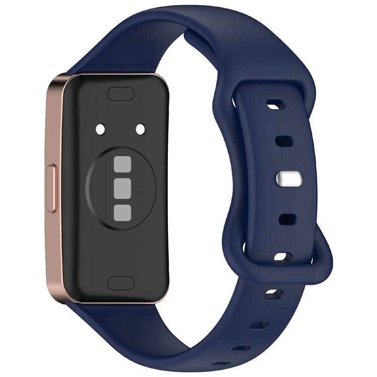 KALEBOL Silicone Watch Strap for Huawei Band 9 / 9 NFC / 8 / 8 NFC Tail Reverse Buckle Wrist Band - Navy Blue