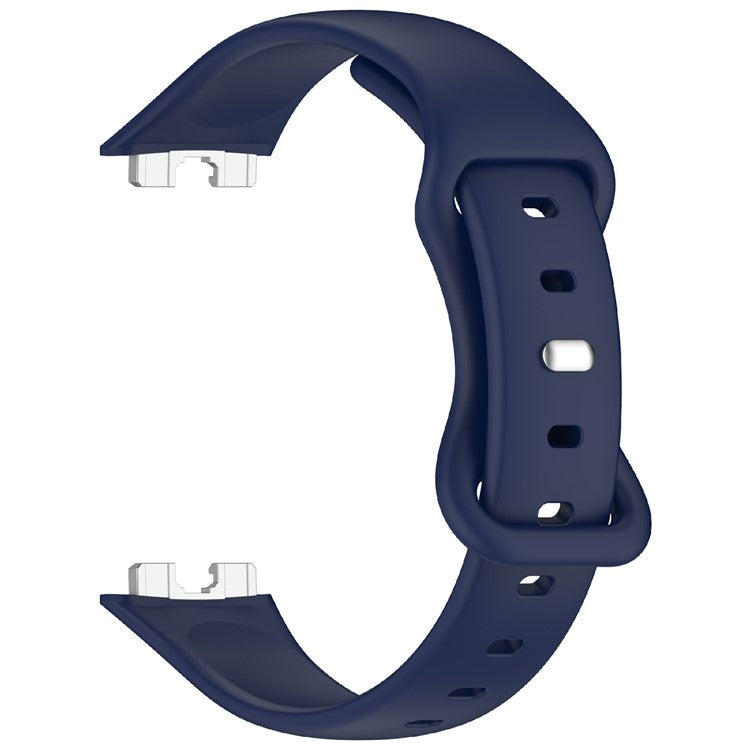KALEBOL Silicone Watch Strap for Huawei Band 9 / 9 NFC / 8 / 8 NFC Tail Reverse Buckle Wrist Band - Navy Blue