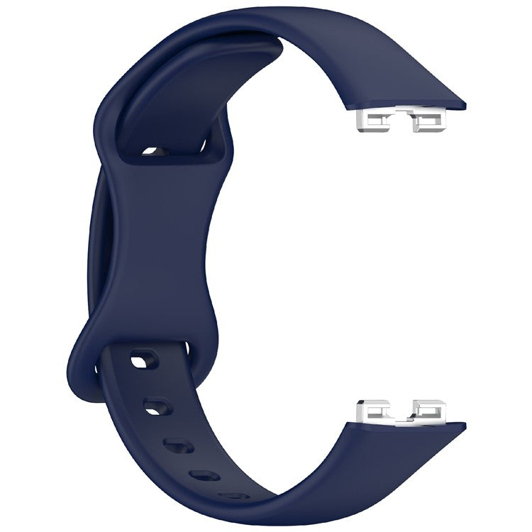 KALEBOL Silicone Watch Strap for Huawei Band 9 / 9 NFC / 8 / 8 NFC Tail Reverse Buckle Wrist Band - Navy Blue