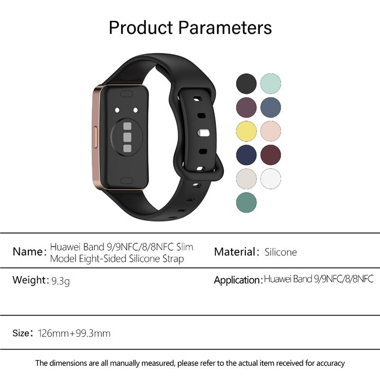 KALEBOL Silicone Watch Strap for Huawei Band 9 / 9 NFC / 8 / 8 NFC Tail Reverse Buckle Wrist Band - Navy Blue