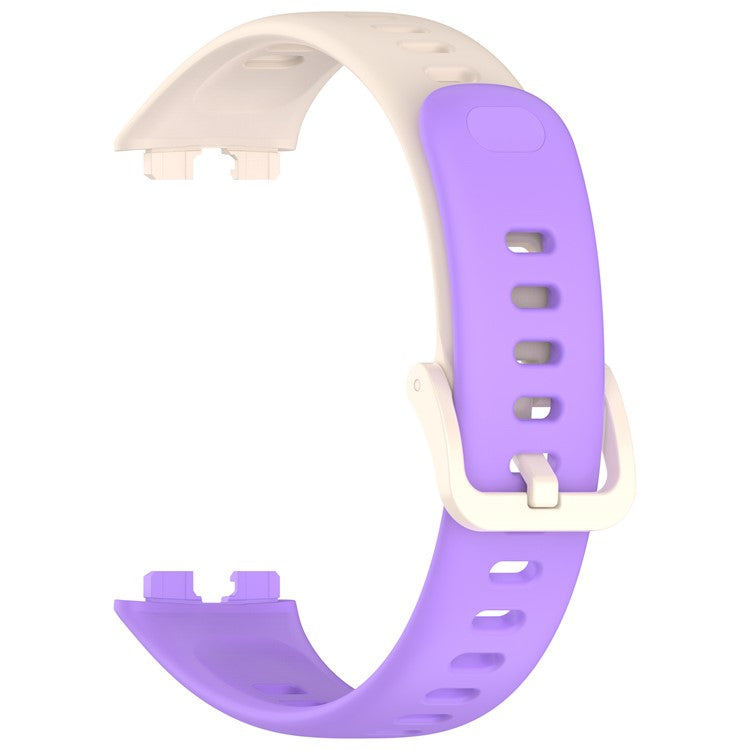 KALEBOL For Huawei Band 9 / Band 8 Silicone Watch Strap Replacement Breathable Sport Band - Long Purple + Short Starlight