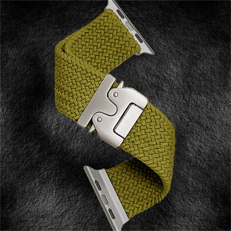 KALEBOL Nylon Braided Strap for Apple Watch Series 10 Ultra 9 8 7 SE 6 5 4 3 2 1 46mm 49mm 45mm 44mm 42mm Band with Parachute Buckle - Yellowgreen
