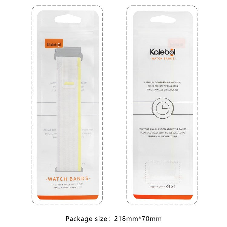 KALEBOL 22mm Watch Band For Garmin Fenix 7 / Fenix 7 Pro Magic Tape Nylon Loop Wrist Strap - Black