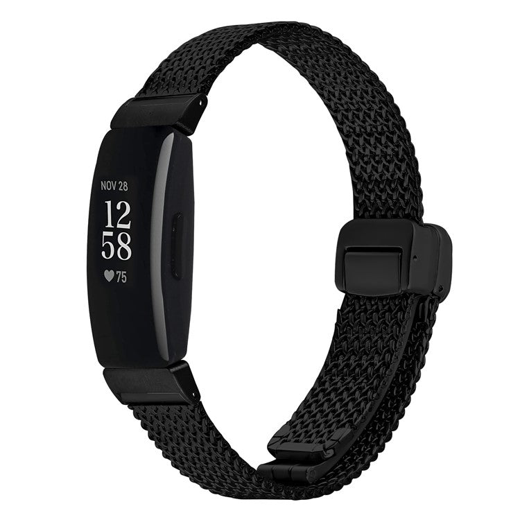Milanese Stainless Steel Band for Fitbit Inspire HR / Inspire 2 / Inspire Herringbone Black Watch Strap