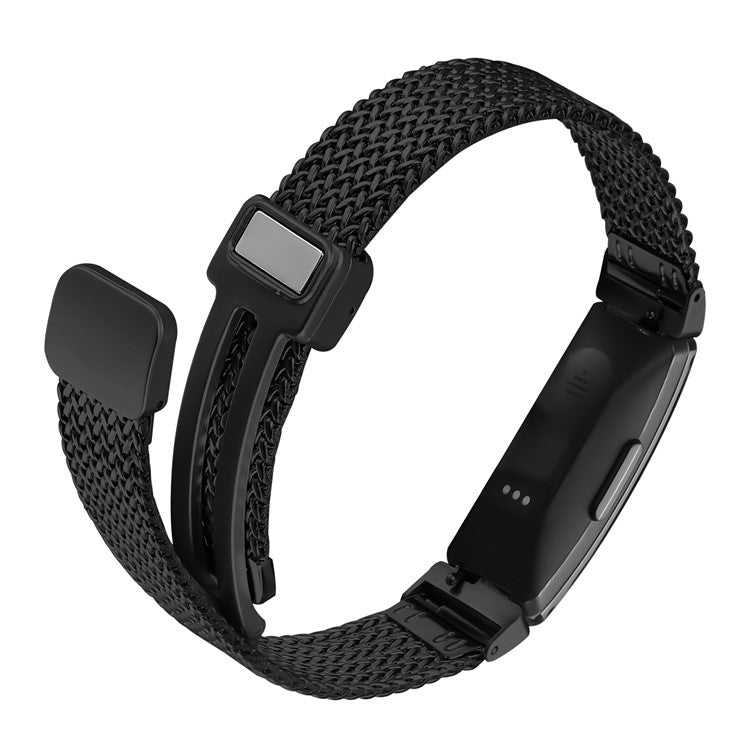 Milanese Stainless Steel Band for Fitbit Inspire HR / Inspire 2 / Inspire Herringbone Black Watch Strap