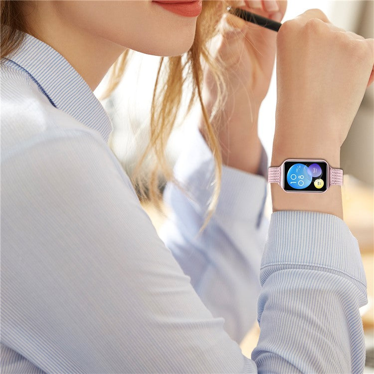 For Xiaomi Smart Band 8 Pro Milanese Watch Band Herringbone Stainless Steel Electroplated Wrist Strap - Rose Pink