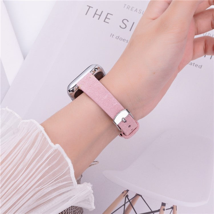 Watch Band for Apple Watch Series 10 Ultra 9 8 7 SE 6 5 4 3 2 1 46mm 49mm 45mm 44mm 42mm Genuine Cow Leather Simple Matte Strap - Pink