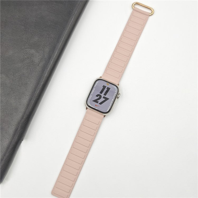 Silicone Strap for Apple Watch Series 10 Ultra 9 8 7 SE 6 5 4 3 2 1 46mm 49mm 45mm 44mm 42mm Magnetic Buckle Watch Band - Rose Grey+Oxford Pink