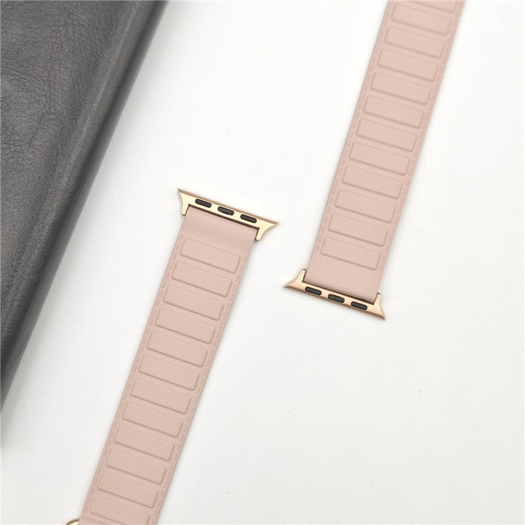 Silicone Strap for Apple Watch Series 10 Ultra 9 8 7 SE 6 5 4 3 2 1 46mm 49mm 45mm 44mm 42mm Magnetic Buckle Watch Band - Rose Grey+Oxford Pink