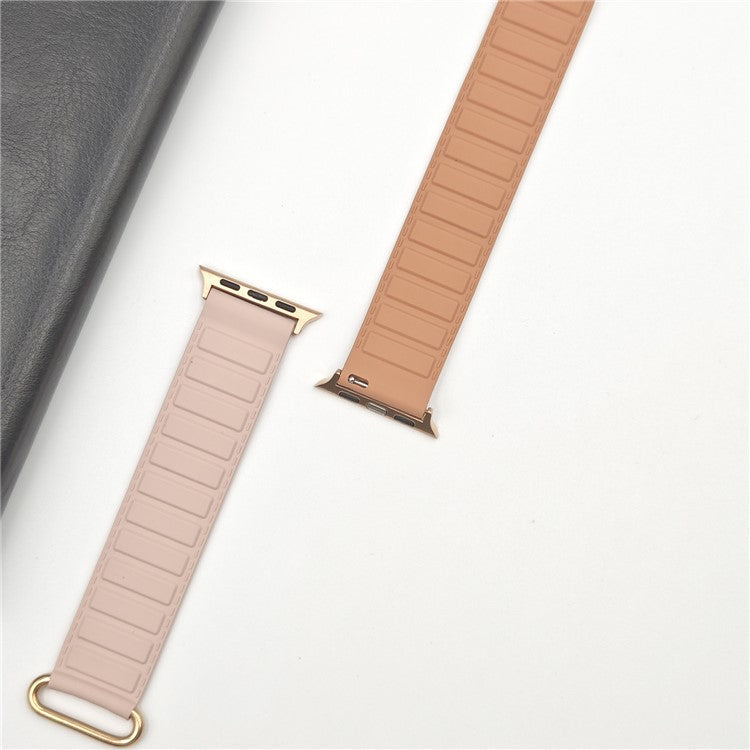 Silicone Strap for Apple Watch Series 10 Ultra 9 8 7 SE 6 5 4 3 2 1 46mm 49mm 45mm 44mm 42mm Magnetic Buckle Watch Band - Rose Grey+Oxford Pink