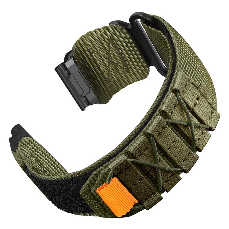 22mm Watch Band for Garmin Fenix 8 47mm / 7 / 6 / 5 Quick Release Nylon Magic Tape Strap - Army Green