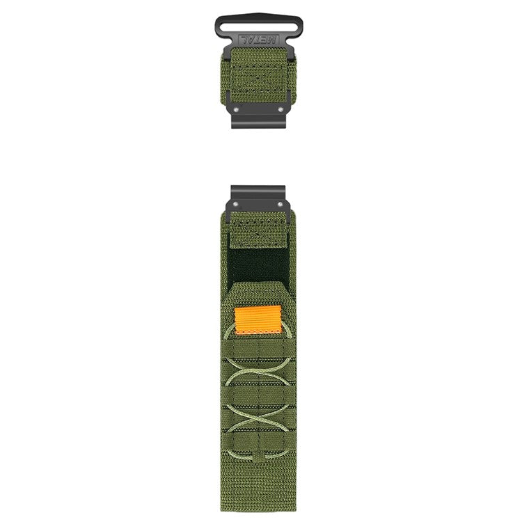 22mm Watch Band for Garmin Fenix 8 47mm / 7 / 6 / 5 Quick Release Nylon Magic Tape Strap - Army Green