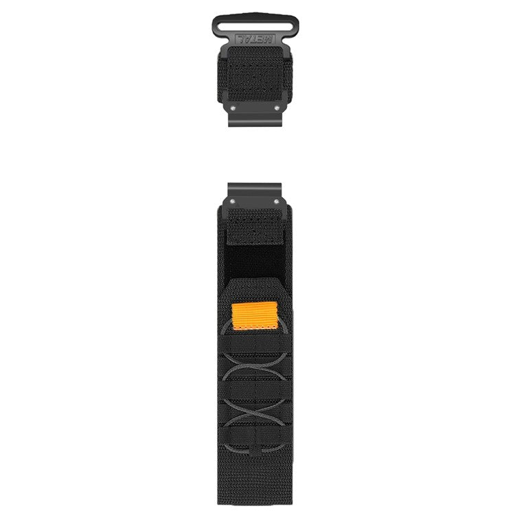 26mm Watch Band for Garmin Fenix 8 51mm / 7X / 6X / 5X Quick Release Nylon Magic Tape Strap - Black