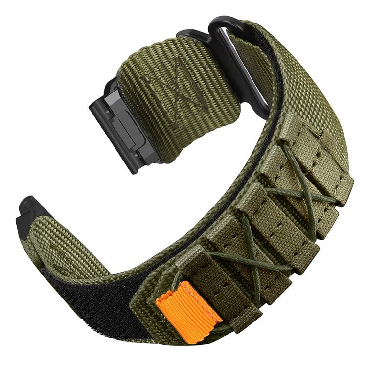 26mm Watch Band for Garmin Fenix 8 51mm / 7X / 6X / 5X Quick Release Nylon Magic Tape Strap - Army Green