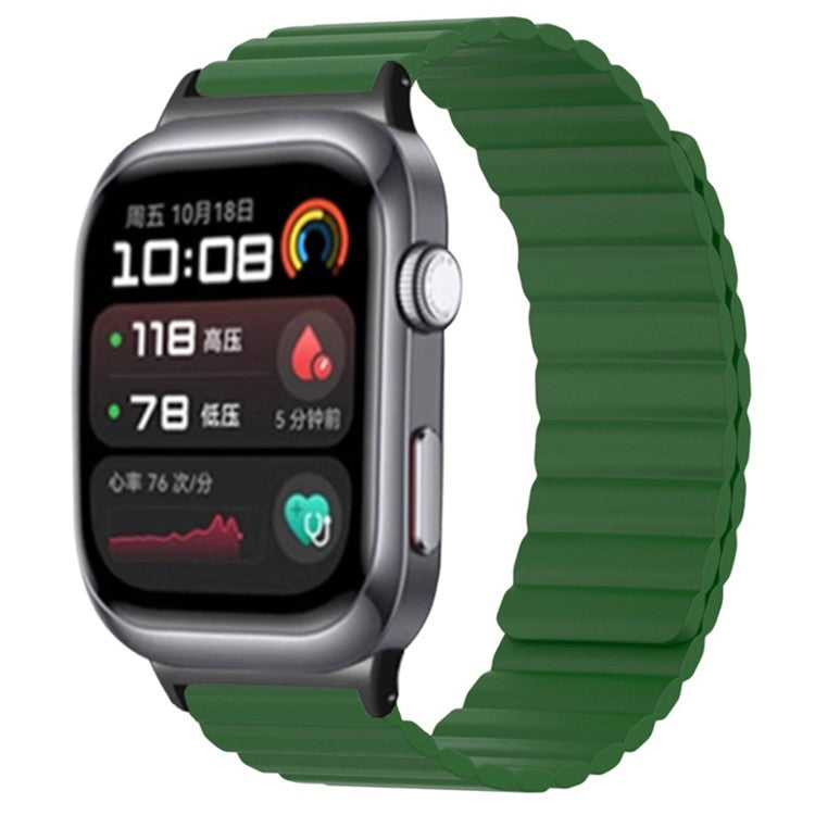 For Huawei Watch D2 Silicone Watch Band Magnetic Replacement Strap - Army Green