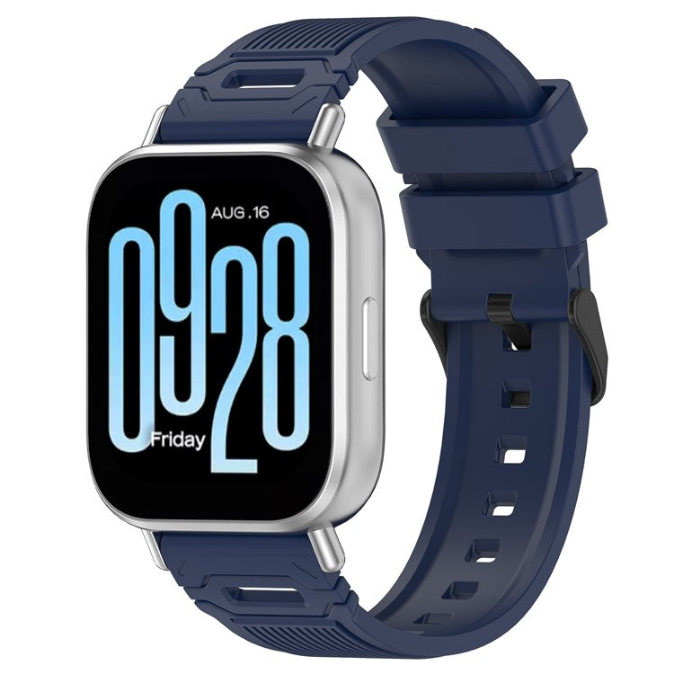 22mm Universal Silicone Watch Band For Huawei Watch GT 5 Pro 46mm / GT 5 46mm / GT 4 46mm Vertical Stripes Strap - Navy Blue