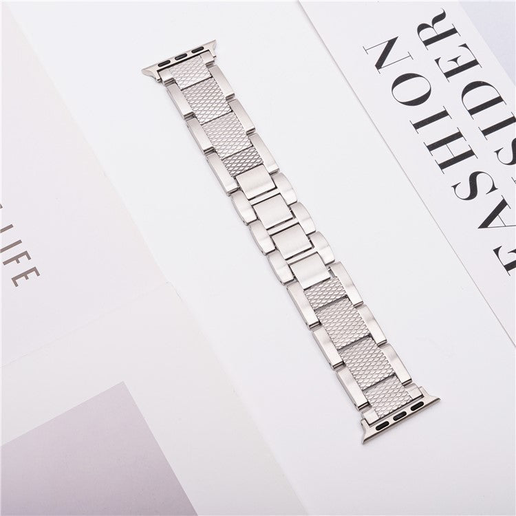 3-Bead Watch Strap for Apple Watch Series 10 Ultra 9 8 7 SE 6 5 4 3 2 1 46mm 49mm 45mm 44mm 42mm Stainless Steel Wrist Band - Silver