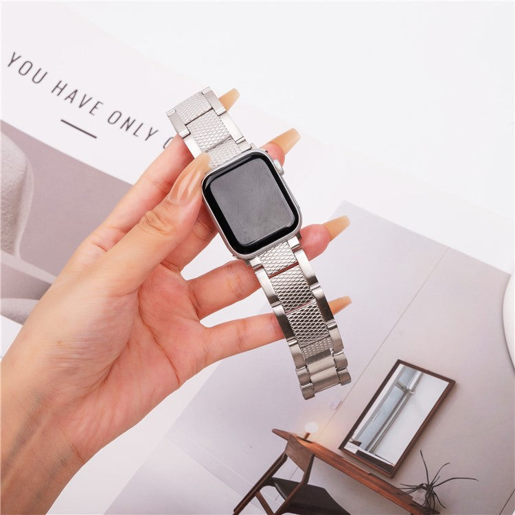 3-Bead Watch Strap for Apple Watch Series 10 Ultra 9 8 7 SE 6 5 4 3 2 1 46mm 49mm 45mm 44mm 42mm Stainless Steel Wrist Band - Silver