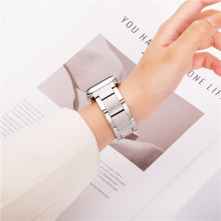 3-Bead Watch Strap for Apple Watch Series 10 Ultra 9 8 7 SE 6 5 4 3 2 1 46mm 49mm 45mm 44mm 42mm Stainless Steel Wrist Band - Silver