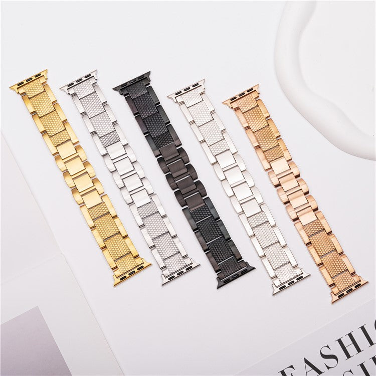3-Bead Watch Strap for Apple Watch Series 10 Ultra 9 8 7 SE 6 5 4 3 2 1 46mm 49mm 45mm 44mm 42mm Stainless Steel Wrist Band - Silver