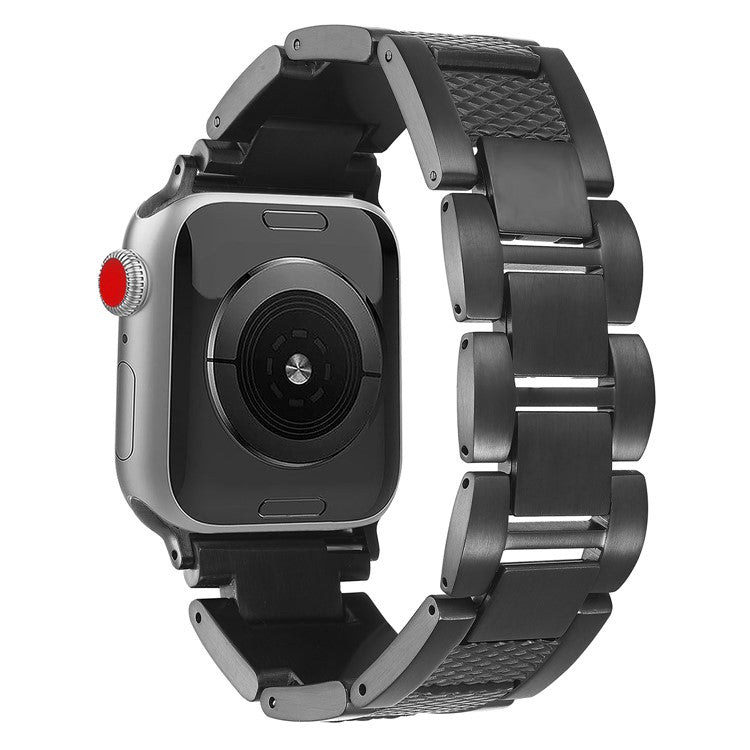 3-Bead Watch Strap for Apple Watch Series 10 Ultra 9 8 7 SE 6 5 4 3 2 1 46mm 49mm 45mm 44mm 42mm Stainless Steel Wrist Band - Black