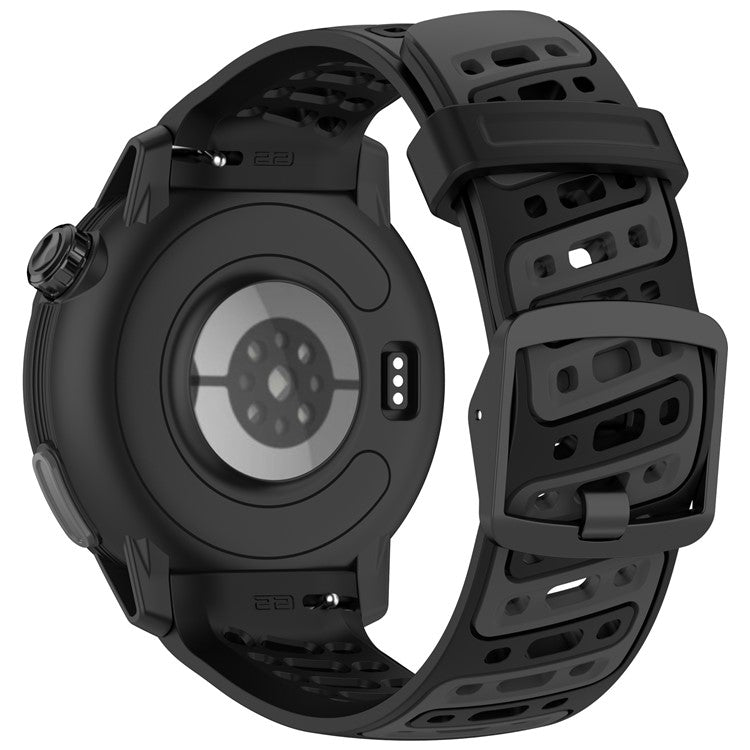 For Coros Pace Pro Silicone Watch Band 22mm Width Adjustable Strap - Black