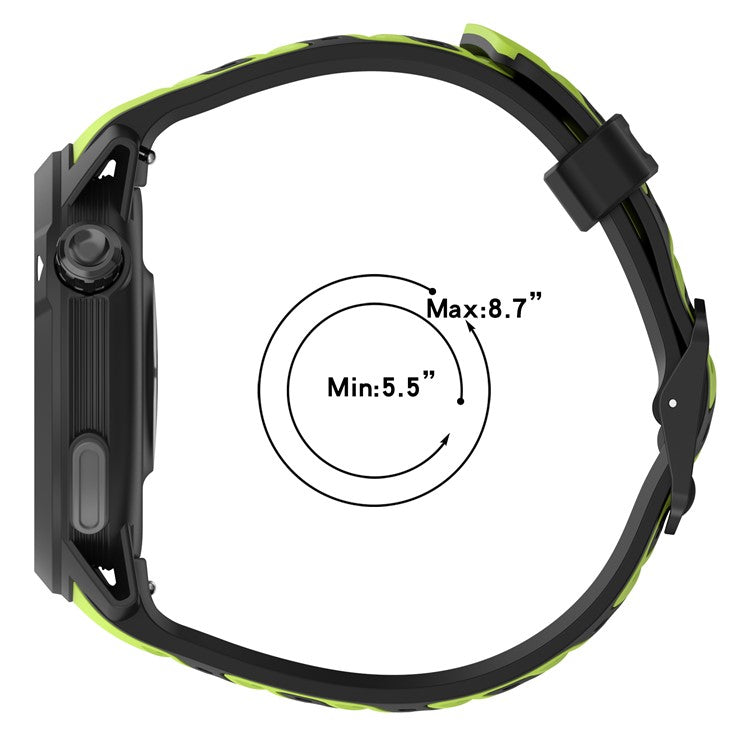 For Coros Pace Pro Silicone Watch Band 22mm Width Adjustable Strap - Black