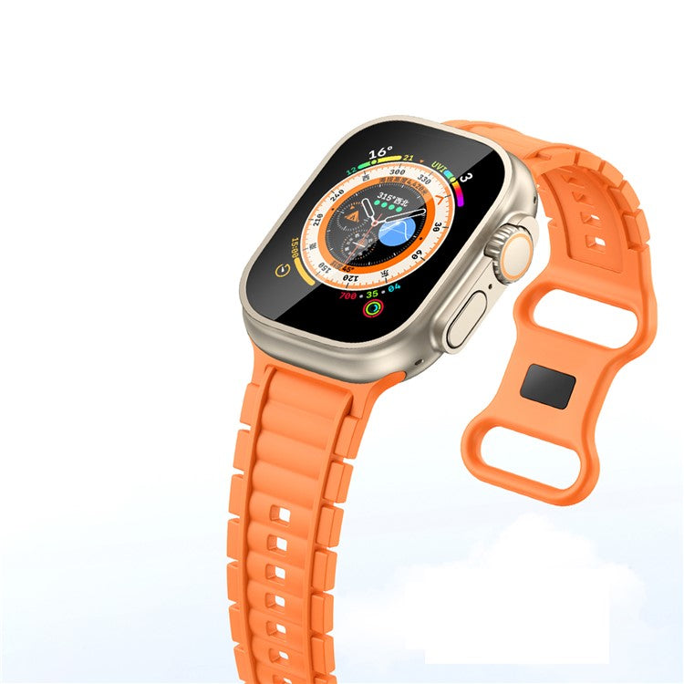 Silicone Watch Band for Apple Watch Series 10 9 8 7 SE 6 5 4 3 2 1 42mm 41mm 40mm 38mm 8-Shaped Buckle Wrist Strap - Army Green