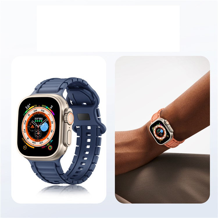 Silicone Watch Band for Apple Watch Series 10 9 8 7 SE 6 5 4 3 2 1 42mm 41mm 40mm 38mm 8-Shaped Buckle Wrist Strap - Army Green