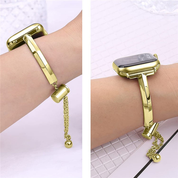 KALEBOL T Shaped Strap for Apple Watch Series 10 9 8 7 SE 6 5 4 3 2 1 42mm 41mm 40mm 38mm Zinc Alloy Watch Band - Gold