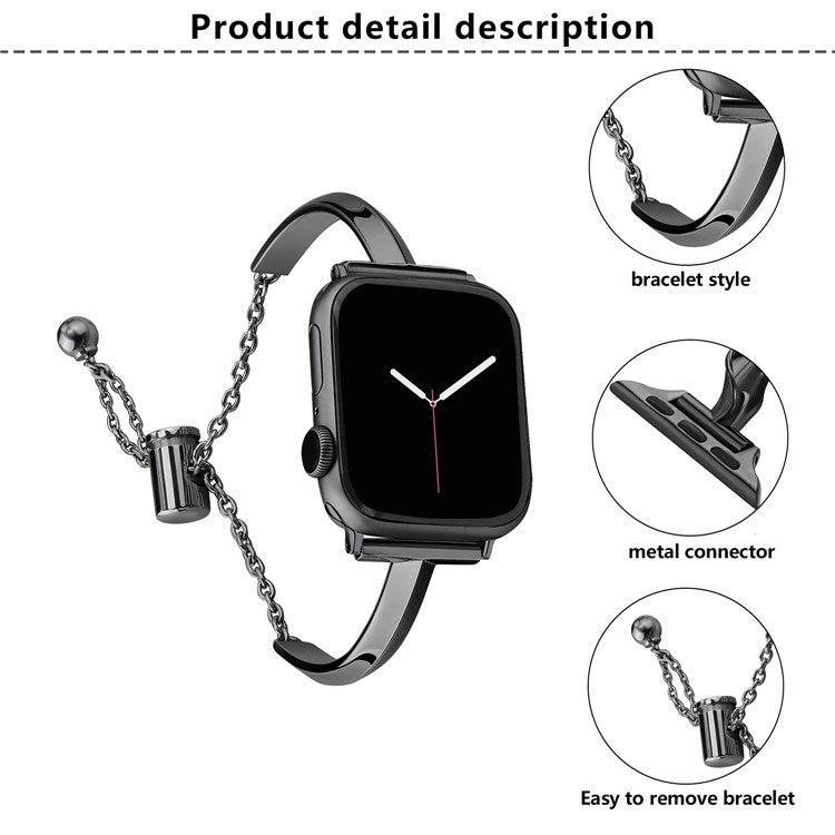 KALEBOL T Shaped Strap for Apple Watch Series 10 9 8 7 SE 6 5 4 3 2 1 42mm 41mm 40mm 38mm Zinc Alloy Watch Band - Black