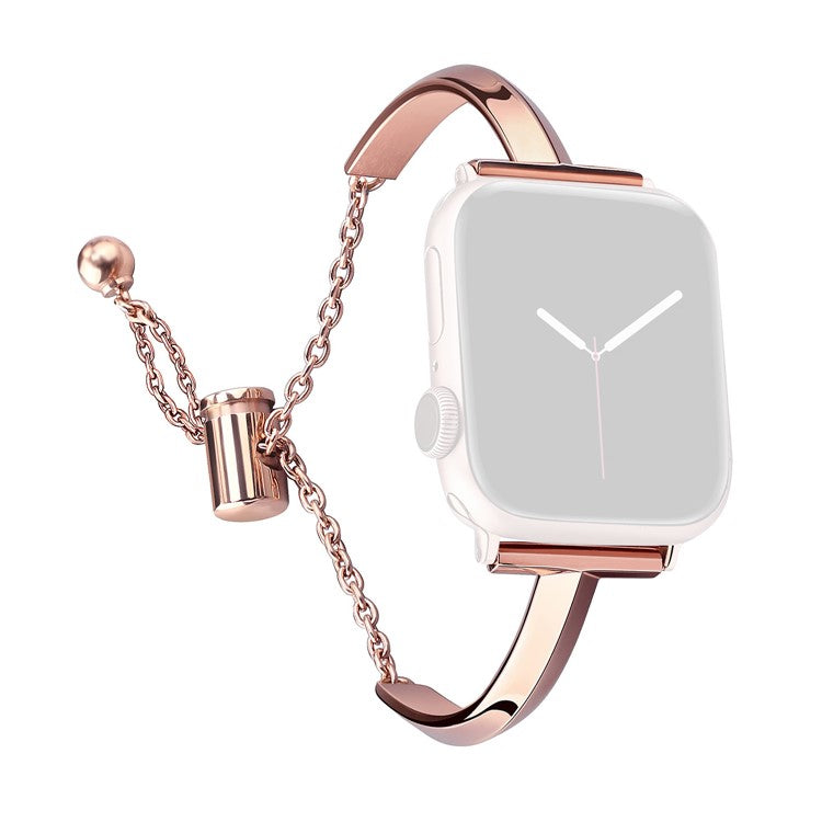 KALEBOL T Shaped Strap for Apple Watch Series 10 9 8 7 SE 6 5 4 3 2 1 42mm 41mm 40mm 38mm Zinc Alloy Watch Band - Rose Gold