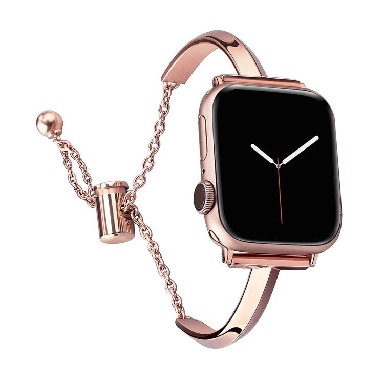 KALEBOL T Shaped Strap for Apple Watch Series 10 9 8 7 SE 6 5 4 3 2 1 42mm 41mm 40mm 38mm Zinc Alloy Watch Band - Rose Gold
