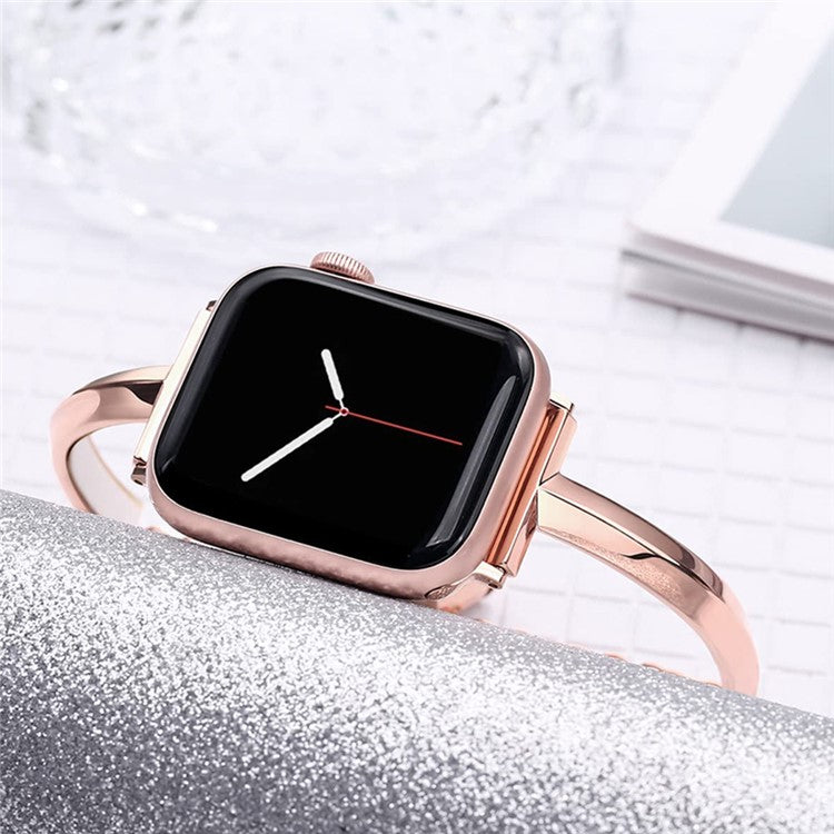 KALEBOL T Shaped Strap for Apple Watch Series 10 9 8 7 SE 6 5 4 3 2 1 42mm 41mm 40mm 38mm Zinc Alloy Watch Band - Rose Gold