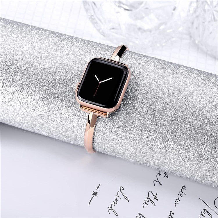 KALEBOL T Shaped Strap for Apple Watch Series 10 9 8 7 SE 6 5 4 3 2 1 42mm 41mm 40mm 38mm Zinc Alloy Watch Band - Rose Gold