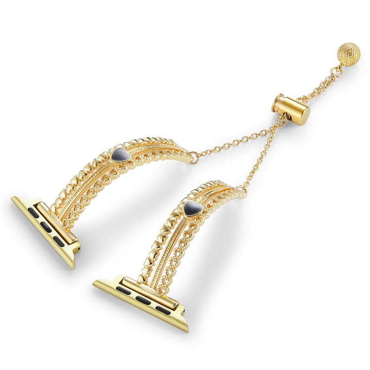 KALEBOL Love Watch Band Bracelet for Apple Watch Series 10 Ultra 9 8 7 SE 6 5 4 3 2 1 46mm 49mm 45mm 44mm 42mm Zircon Zinc Alloy Strap - Gold