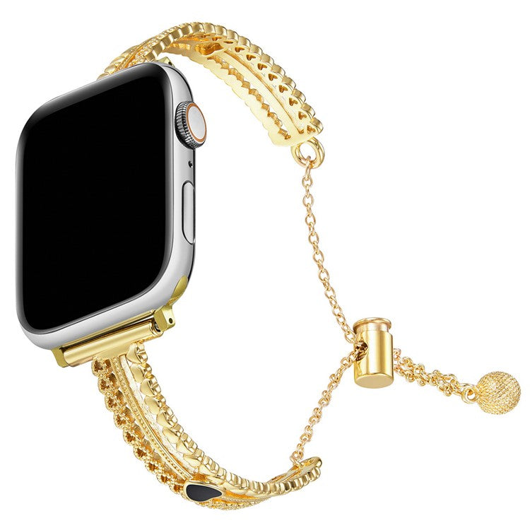 KALEBOL Love Watch Band Bracelet for Apple Watch Series 10 Ultra 9 8 7 SE 6 5 4 3 2 1 46mm 49mm 45mm 44mm 42mm Zircon Zinc Alloy Strap - Gold