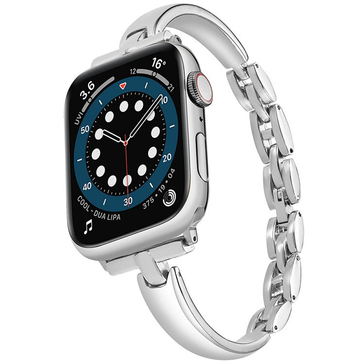 KALEBOL Watch Band Bracelet for Apple Watch Series 10 9 8 7 SE 6 5 4 3 2 1 42mm 41mm 40mm 38mm Zinc Alloy Wrist Strap - Silver