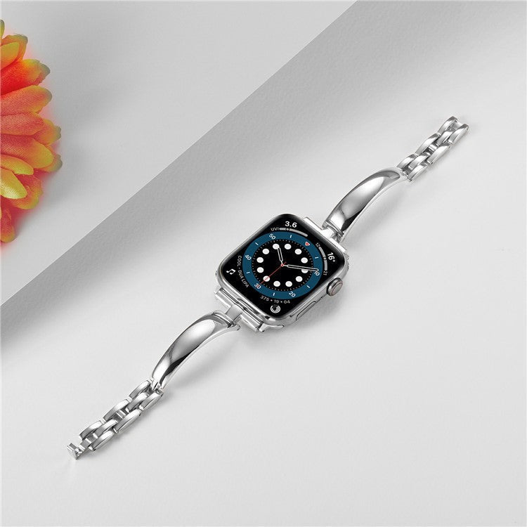 KALEBOL Watch Band Bracelet for Apple Watch Series 10 9 8 7 SE 6 5 4 3 2 1 42mm 41mm 40mm 38mm Zinc Alloy Wrist Strap - Silver