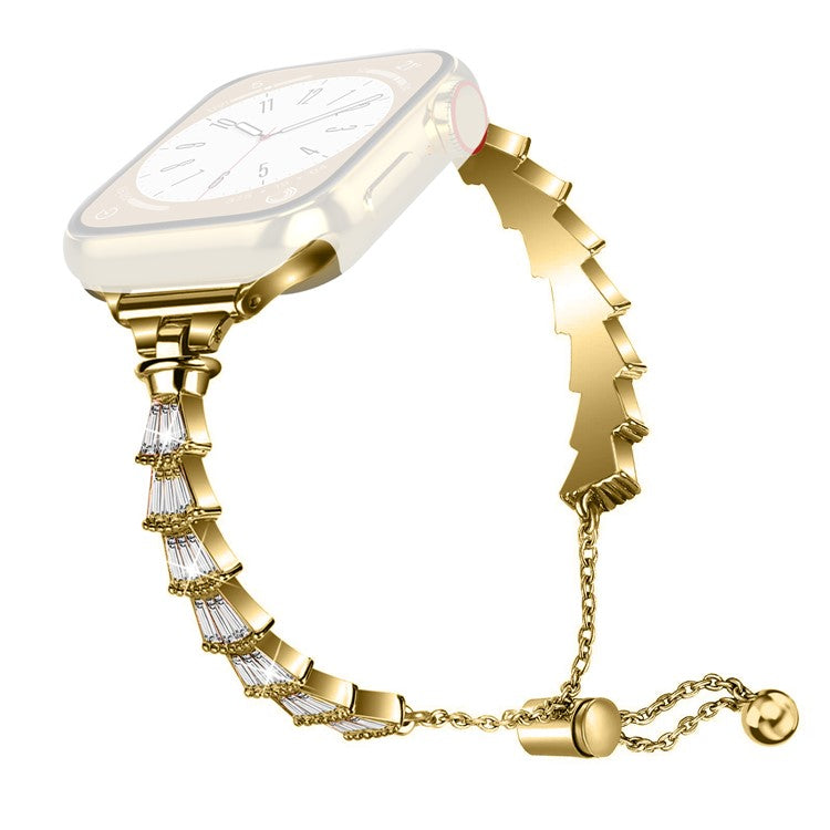 KALEBOL Crown Diamond Metal Band for Apple Watch Series 10 Ultra 9 8 7 SE 6 5 4 3 2 1 46mm 49mm 45mm 44mm 42mm Zinc Alloy Watch Strap - Gold