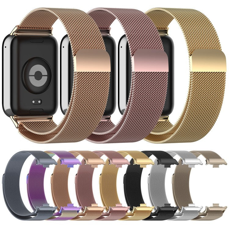 Metal Strap for Xiaomi Smart Band 9 Pro / 8 Pro / Redmi Watch 5 eSIM / 5 / 4 Milanese Mesh Watch Band - Gold