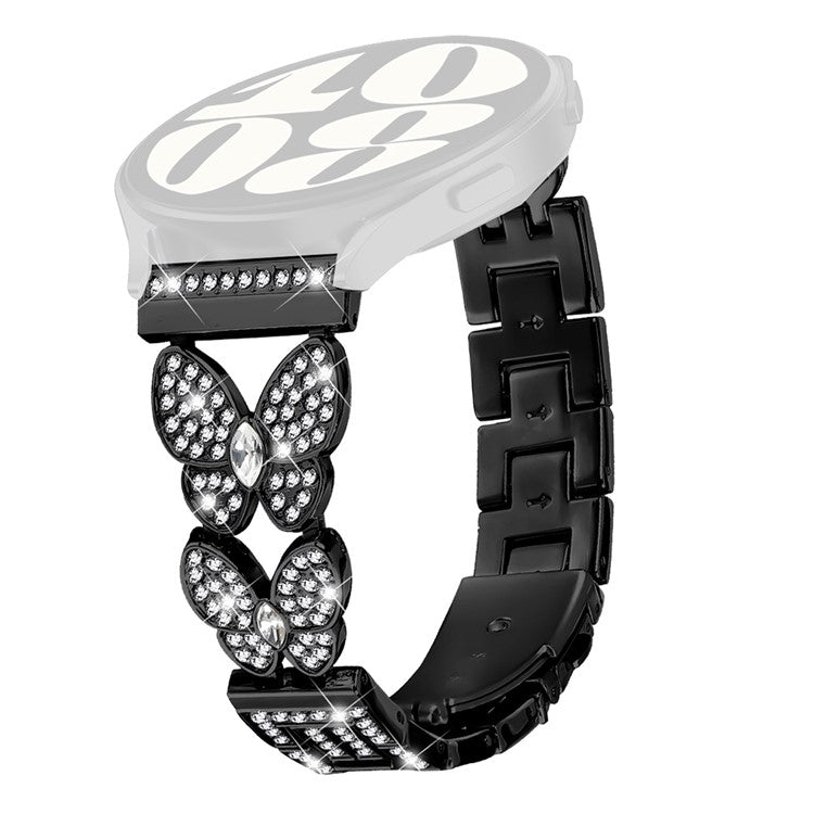 For Honor Watch Magic Band Butterfly Rhinestones Decor Alloy Metal Watch Strap - Black