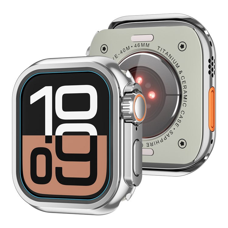 Watch Case for Apple Watch Series 9 / 8 / 7 45mm Zinc Alloy + PC Protective Cover - Bright Silver