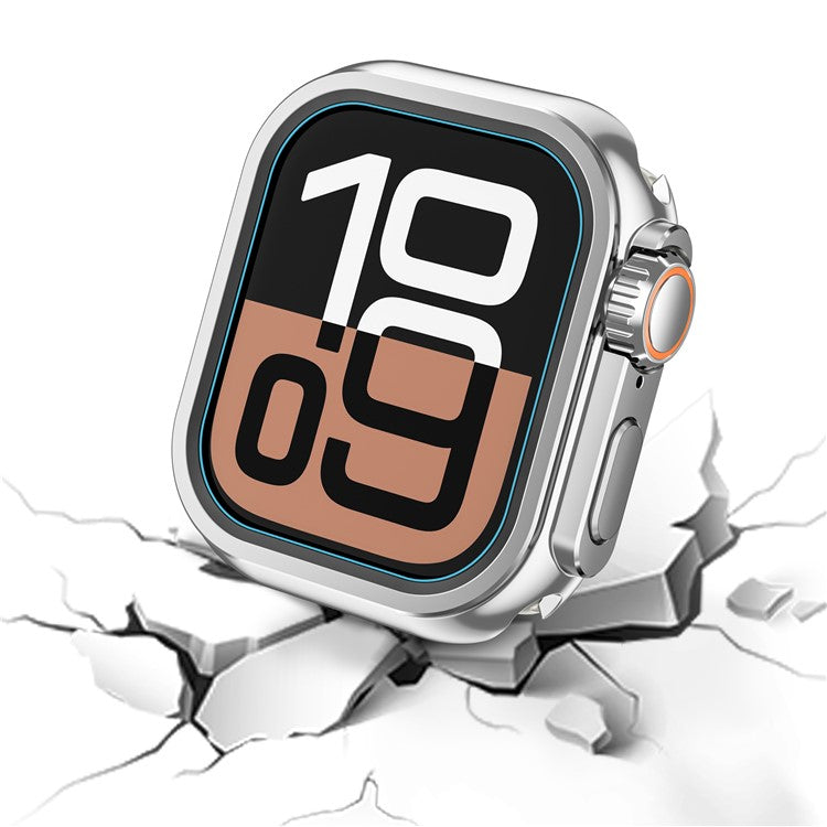 Watch Case for Apple Watch Series 9 / 8 / 7 45mm Zinc Alloy + PC Protective Cover - Bright Silver