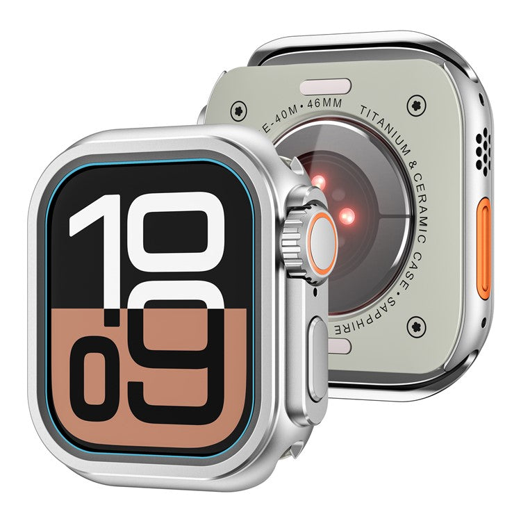 Watch Case for Apple Watch Series 9 / 8 / 7 45mm Zinc Alloy + PC Protective Cover - Matte Silver