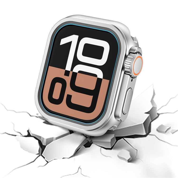 Watch Case for Apple Watch Series 9 / 8 / 7 45mm Zinc Alloy + PC Protective Cover - Matte Silver