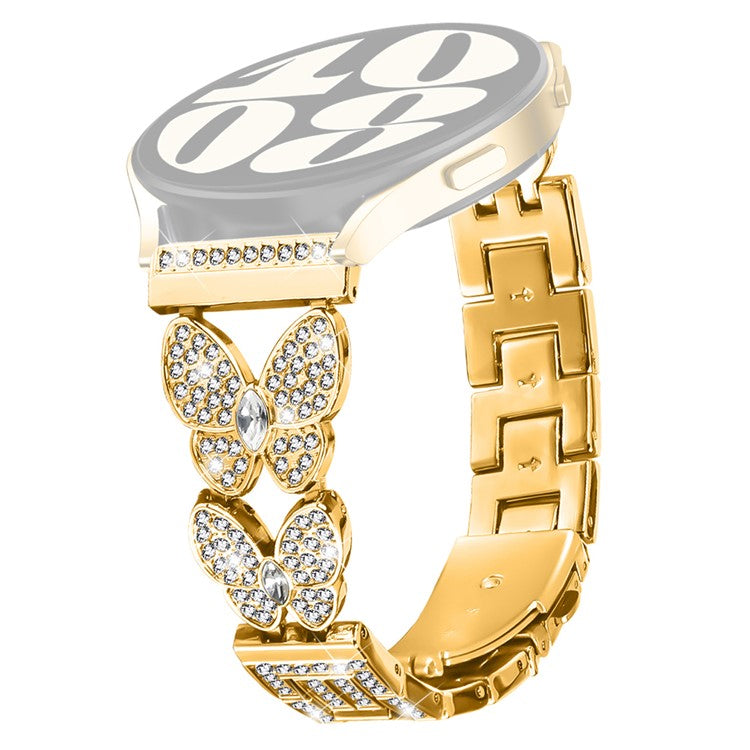 For Honor Watch Dream Band Butterfly Rhinestones Decor Alloy Metal Watch Strap - Gold